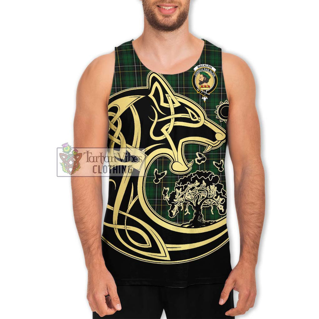 MacAlpine (MacAlpin) Tartan Men's Tank Top with Family Crest Celtic Wolf Style Men - Tartan Vibes Clothing