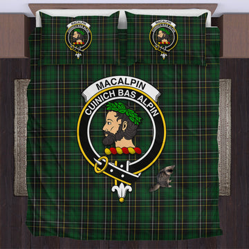 MacAlpine (MacAlpin) Tartan Bedding Set with Family Crest
