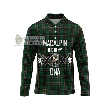 MacAlpine (MacAlpin) Tartan Long Sleeve Polo Shirt with Family Crest DNA In Me Style