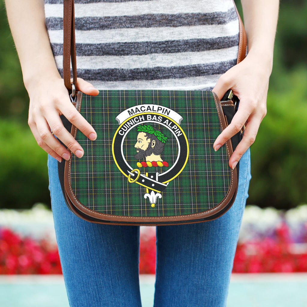 MacAlpine (MacAlpin) Tartan Saddle Bag with Family Crest One Size - Tartan Vibes Clothing
