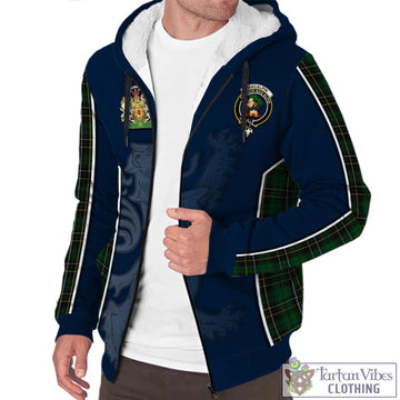 MacAlpin Tartan Sherpa Hoodie with Family Crest and Lion Rampant Vibes Sport Style