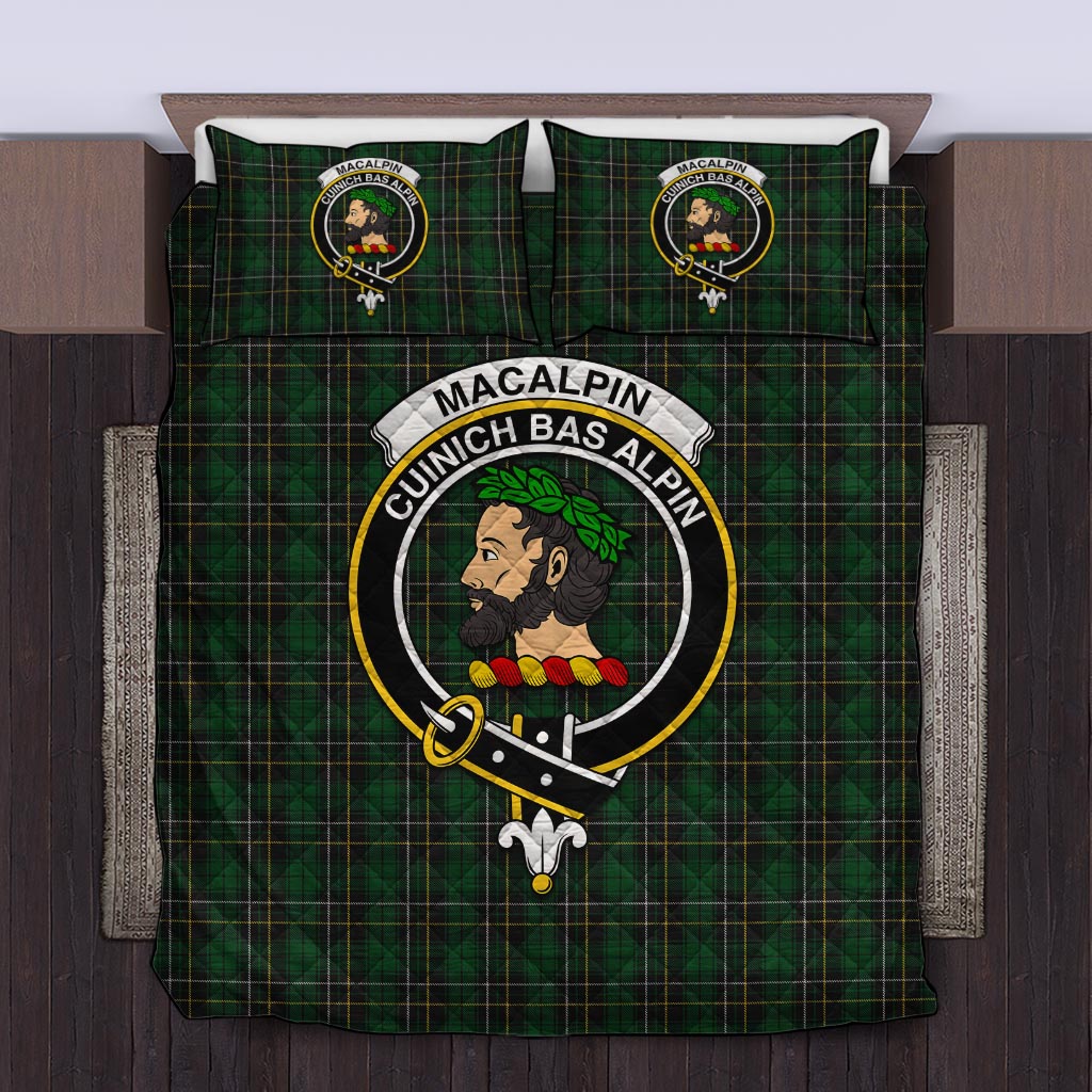 MacAlpine (MacAlpin) Tartan Quilt Bed Set with Family Crest Twin - Tartan Vibes Clothing