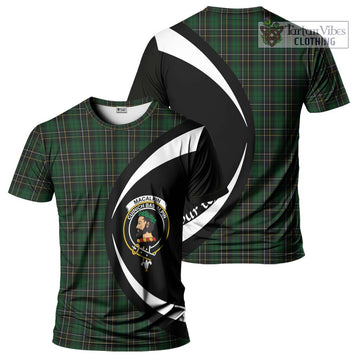 Tartan Vibes Clothing MacAlpin Tartan T-Shirt with Family Crest Circle Style