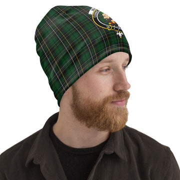 MacAlpin Tartan Beanies Hat with Family Crest