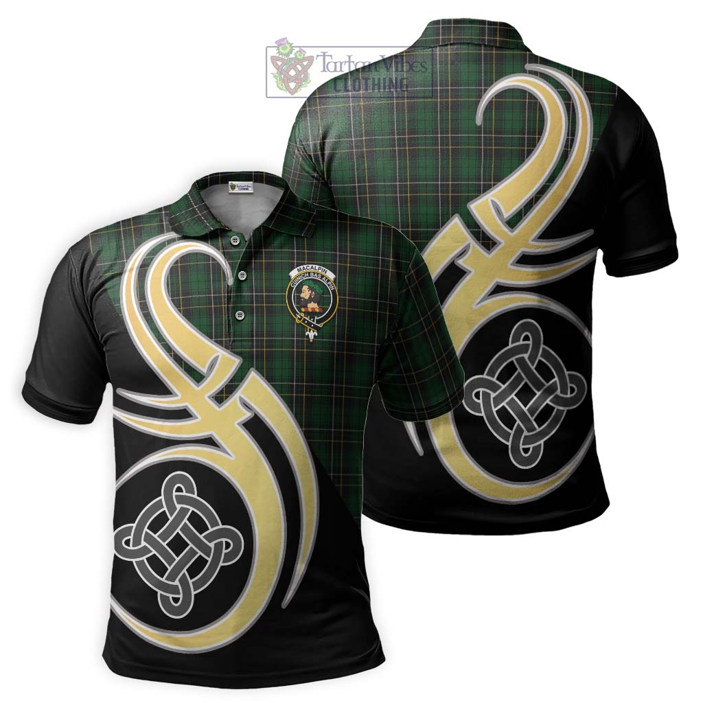 MacAlpine (MacAlpin) Tartan Polo Shirt with Family Crest and Celtic Symbol Style Kid - Tartan Vibes Clothing