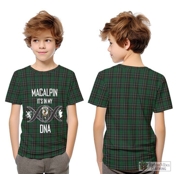 MacAlpine (MacAlpin) Tartan Kid T-Shirt with Family Crest DNA In Me Style