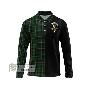 MacAlpine (MacAlpin) Tartan Long Sleeve Polo Shirt with Family Crest and Half Of Me Style