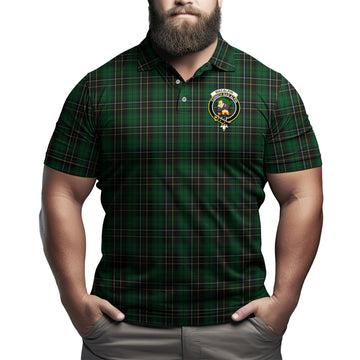 MacAlpine (MacAlpin) Tartan Men's Polo Shirt with Family Crest