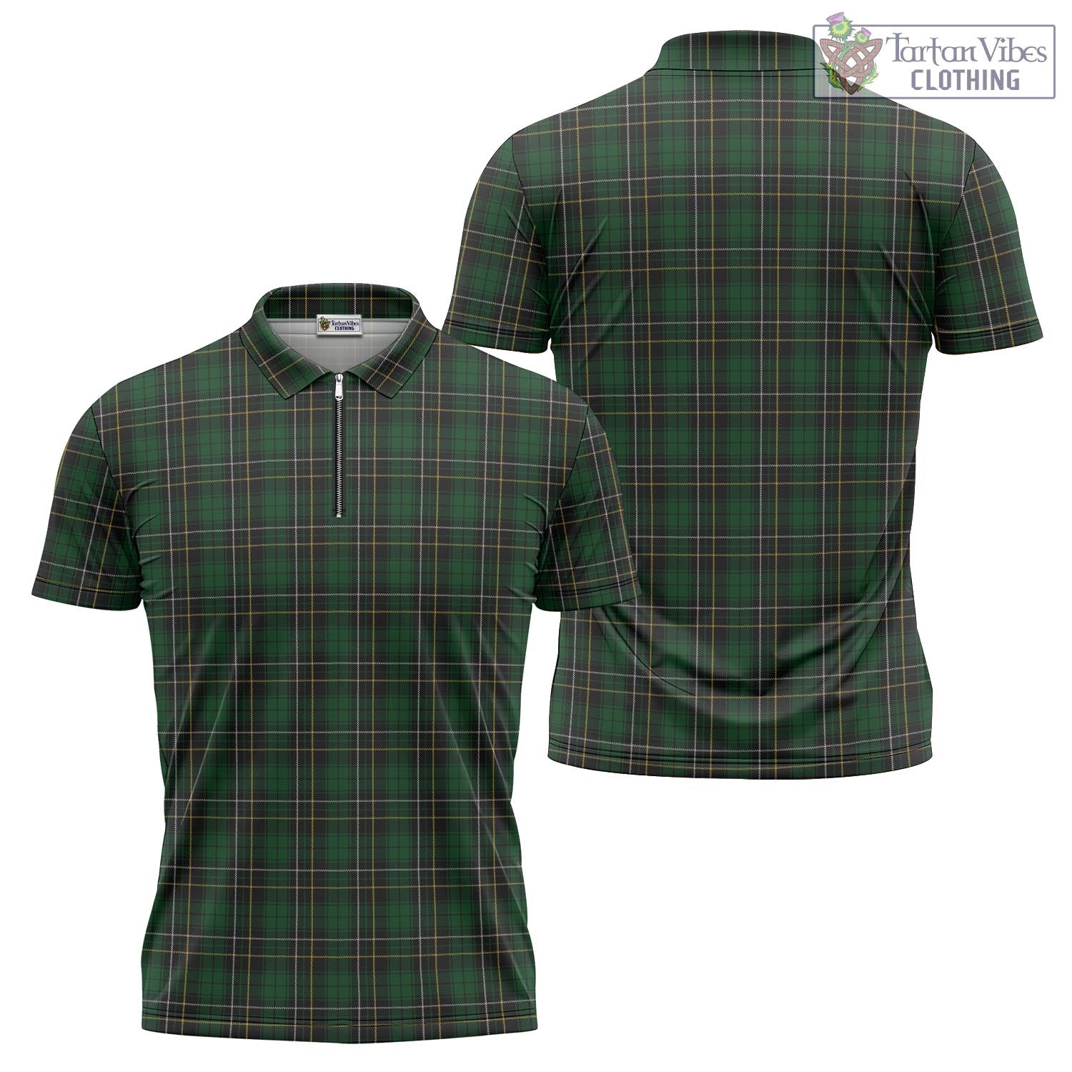 Tartan Vibes Clothing MacAlpin Tartan Zipper Polo Shirt