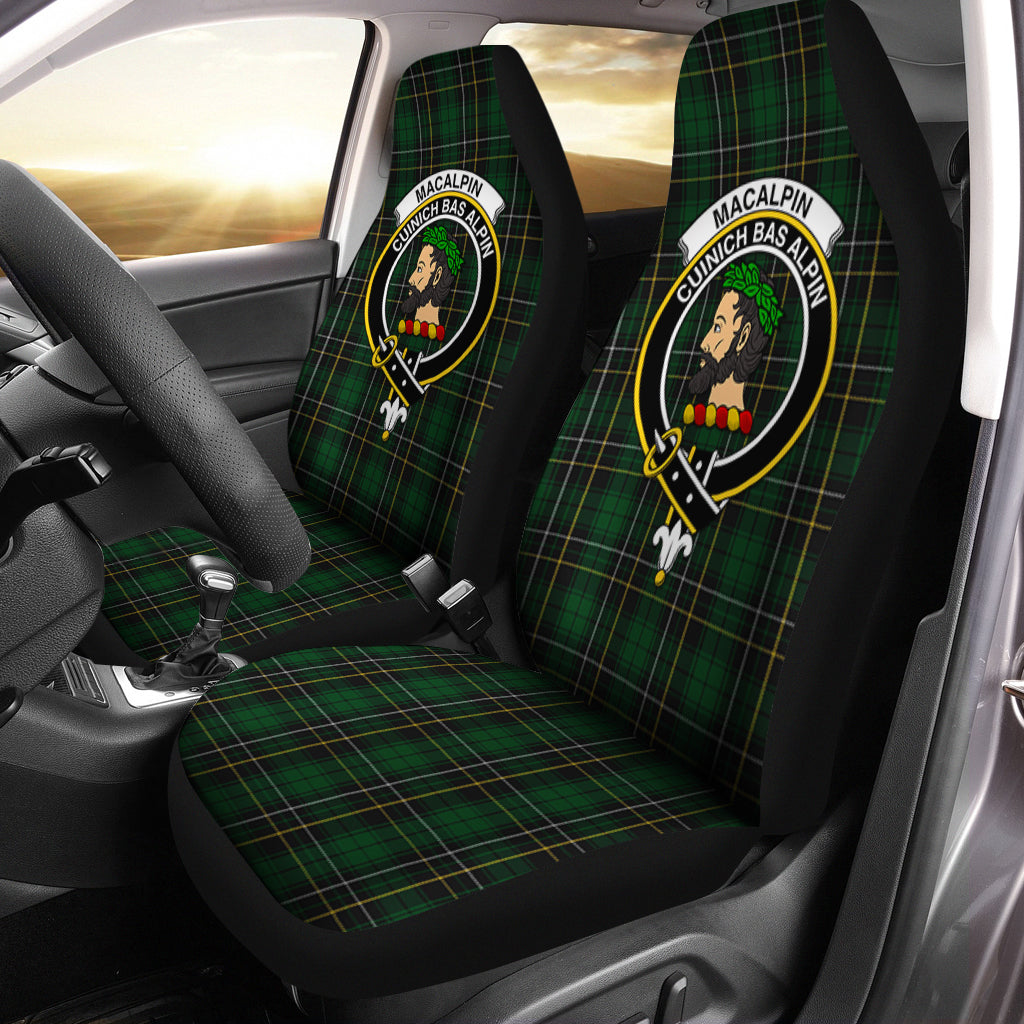 MacAlpin Tartan Car Seat Cover with Family Crest One Size - Tartanvibesclothing