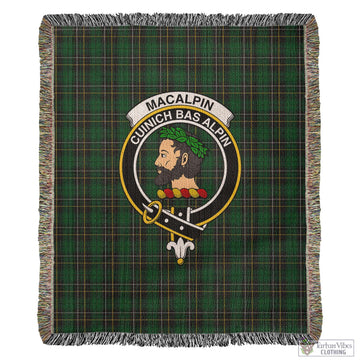 MacAlpin Tartan Woven Blanket with Family Crest