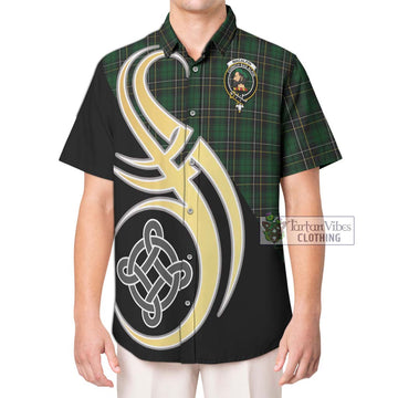 MacAlpine (MacAlpin) Tartan Hawaiian Shirt with Family Crest and Celtic Symbol Style