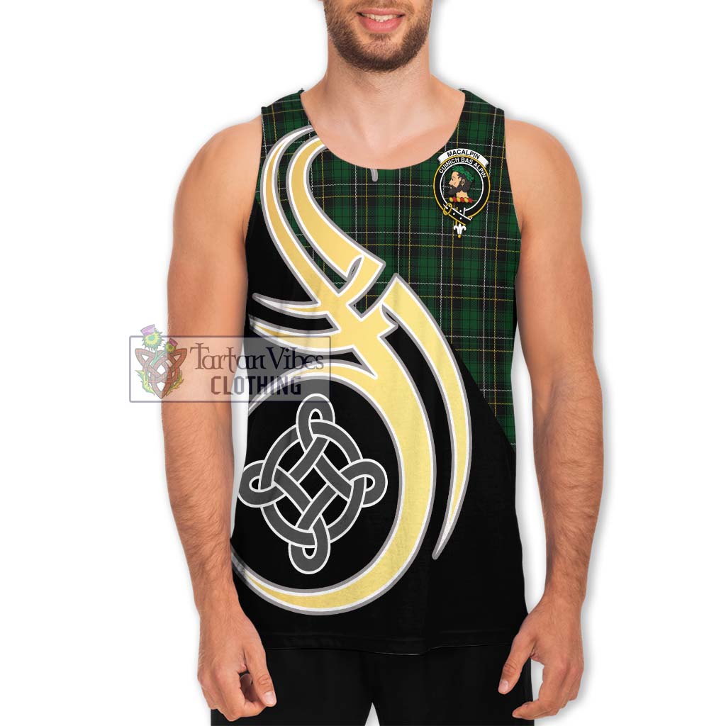 MacAlpine (MacAlpin) Tartan Men's Tank Top with Family Crest and Celtic Symbol Style Men - Tartan Vibes Clothing