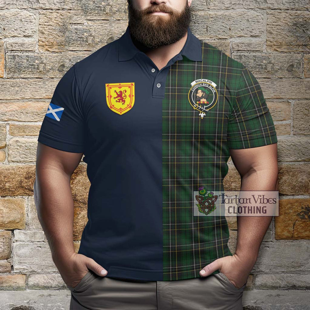 Tartan Vibes Clothing MacAlpin Tartan Polo Shirt with Scottish Lion Royal Arm Half Style