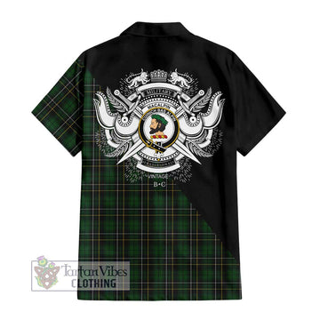 MacAlpine (MacAlpin) Tartan Hawaiian Shirt with Family Crest and Military Logo Style
