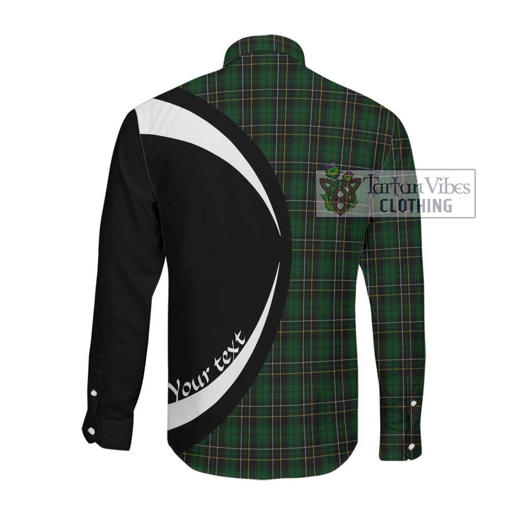 MacAlpine (MacAlpin) Tartan Long Sleeve Button Up with Family Crest Circle Style Men's Shirt - Tartan Vibes Clothing