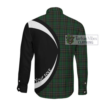 MacAlpine (MacAlpin) Tartan Long Sleeve Button Up with Family Crest Circle Style