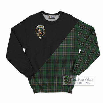 MacAlpine (MacAlpin) Tartan Sweatshirt with Family Crest and Military Logo Style