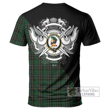 MacAlpine (MacAlpin) Tartan T-Shirt with Family Crest and Military Logo Style - Tartanvibesclothing Shop