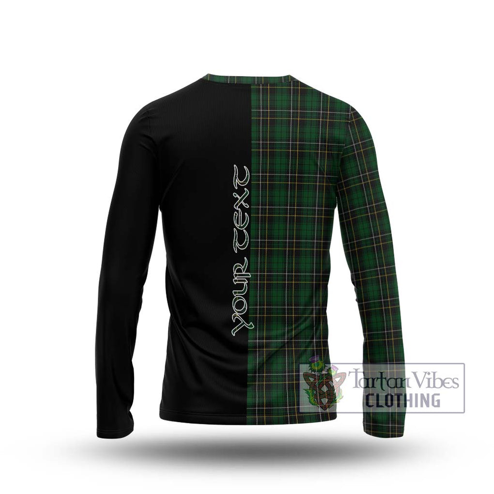MacAlpine (MacAlpin) Tartan Long Sleeve T-Shirt with Family Crest and Half Of Me Style - Tartanvibesclothing Shop
