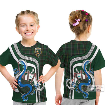 MacAlpine (MacAlpin) Tartan Kid T-Shirt with Epic Bagpipe Style