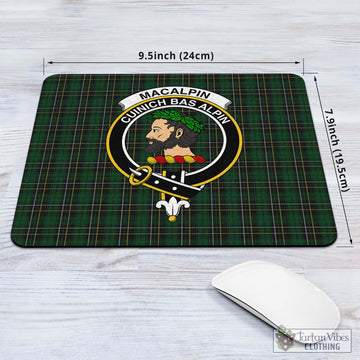 Tartan Vibes Clothing MacAlpin Tartan Mouse Pad with Family Crest