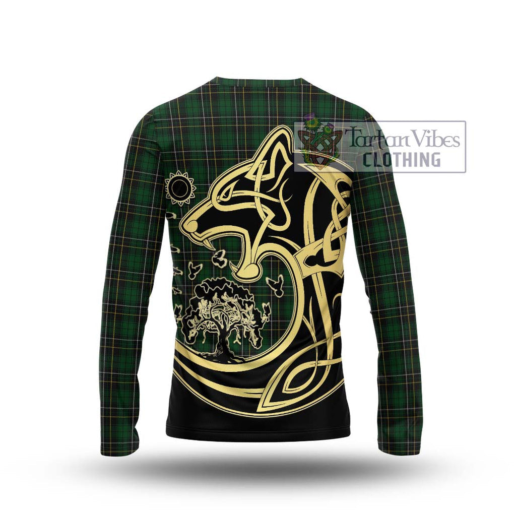 MacAlpine (MacAlpin) Tartan Long Sleeve T-Shirt with Family Crest Celtic Wolf Style - Tartan Vibes Clothing