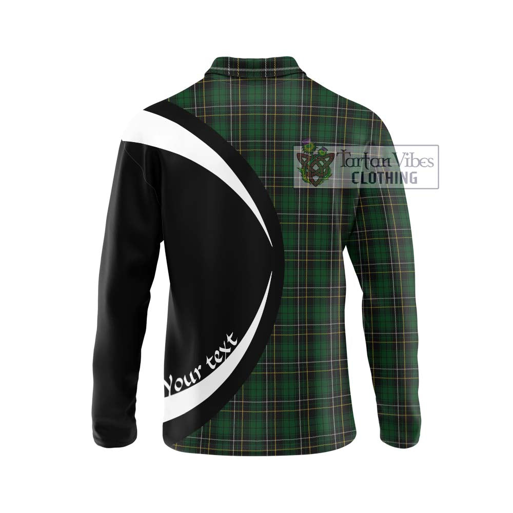 MacAlpine (MacAlpin) Tartan Long Sleeve Polo Shirt with Family Crest Circle Style - Tartan Vibes Clothing
