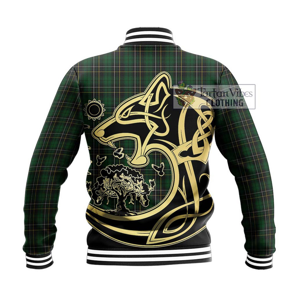 MacAlpine (MacAlpin) Tartan Baseball Jacket with Family Crest Celtic Wolf Style - Tartan Vibes Clothing