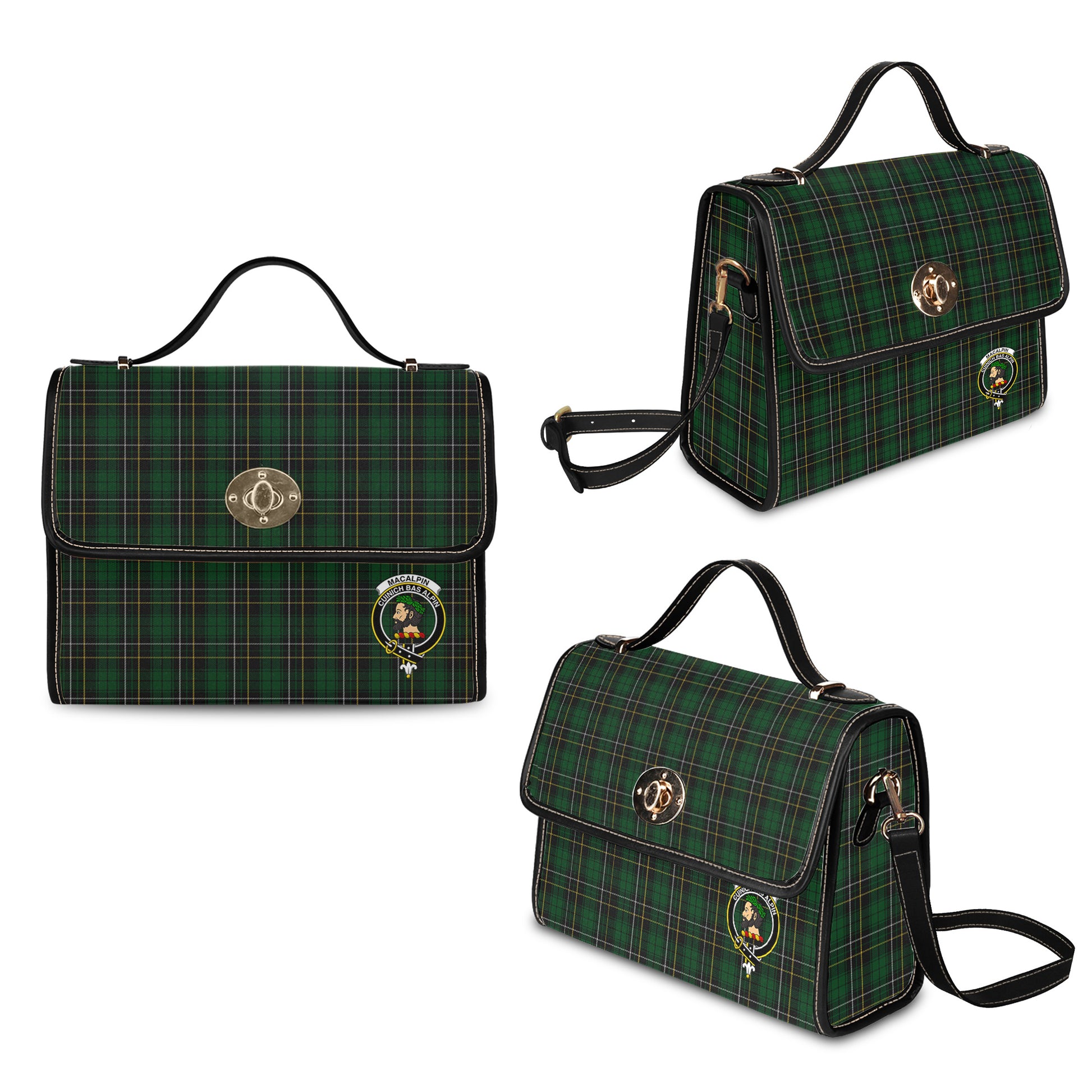 macalpin-tartan-leather-strap-waterproof-canvas-bag-with-family-crest