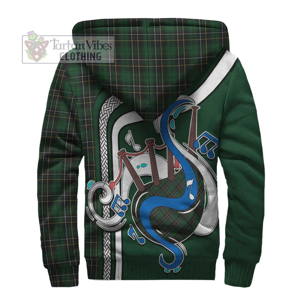 MacAlpine (MacAlpin) Tartan Sherpa Hoodie with Epic Bagpipe Style - Tartanvibesclothing Shop