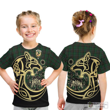 MacAlpine (MacAlpin) Tartan Kid T-Shirt with Family Crest Celtic Wolf Style