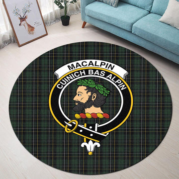 macalpin-tartan-round-rug-with-family-crest