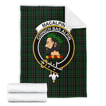 MacAlpin Tartan Blanket with Family Crest