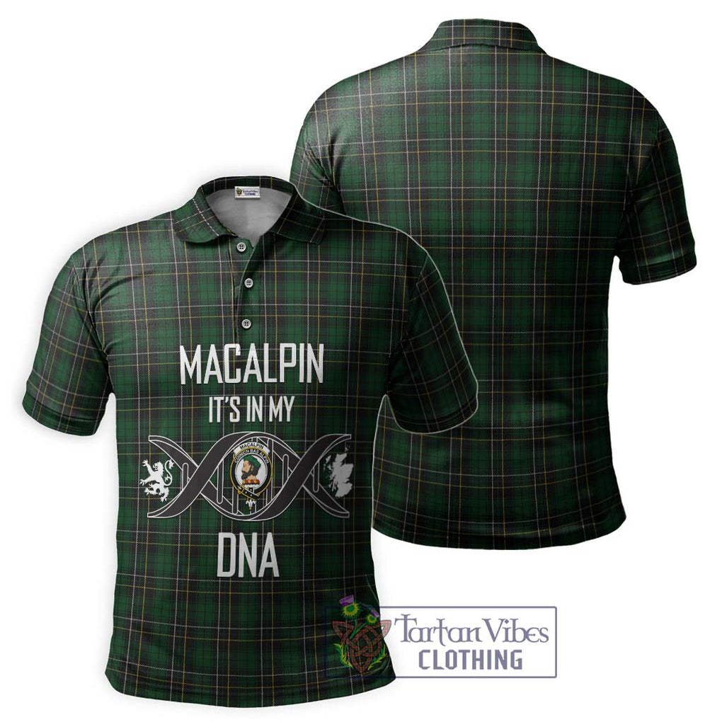 MacAlpine (MacAlpin) Tartan Polo Shirt with Family Crest DNA In Me Style - Tartanvibesclothing Shop