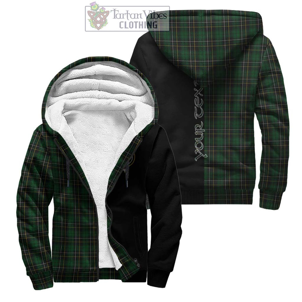 MacAlpine (MacAlpin) Tartan Sherpa Hoodie with Family Crest and Half Of Me Style Unisex - Tartanvibesclothing Shop