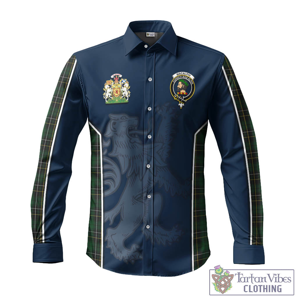 Tartan Vibes Clothing MacAlpin Tartan Long Sleeve Button Up Shirt with Family Crest and Lion Rampant Vibes Sport Style