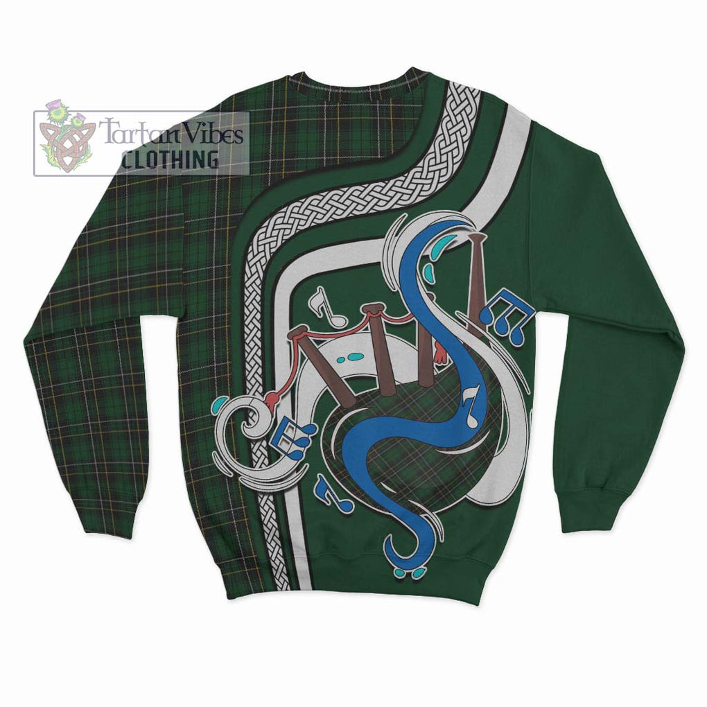 Tartan Vibes Clothing MacAlpin Tartan Sweatshirt with Epic Bagpipe Style