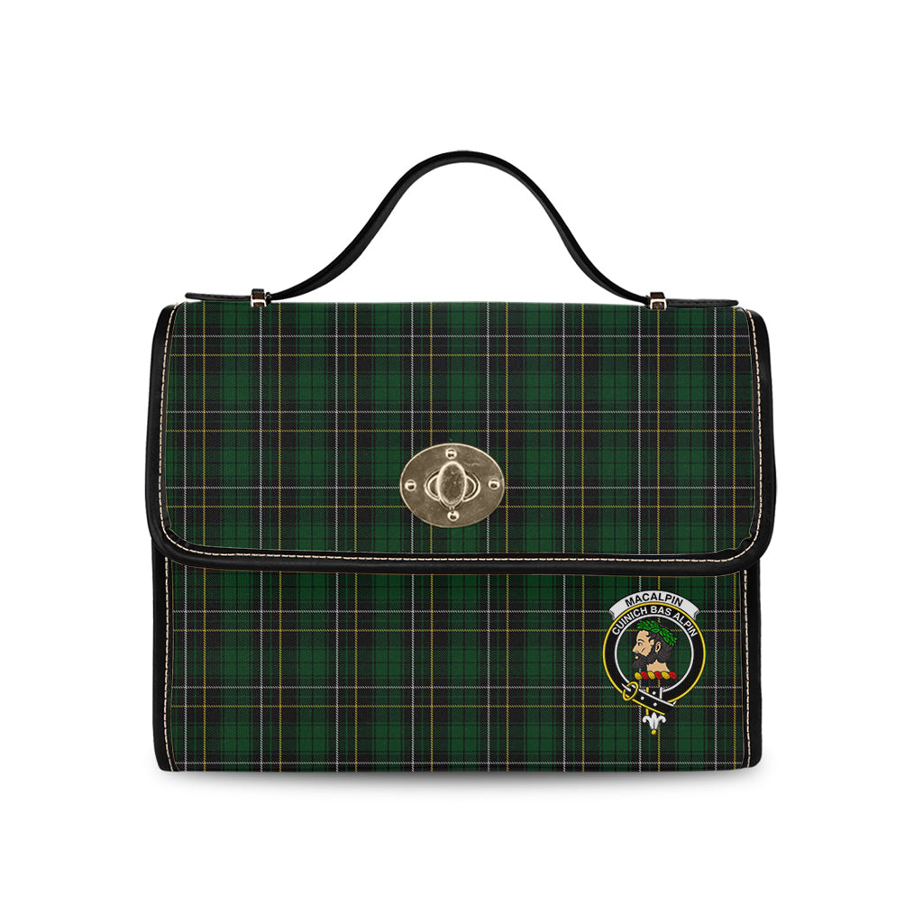 macalpin-tartan-leather-strap-waterproof-canvas-bag-with-family-crest