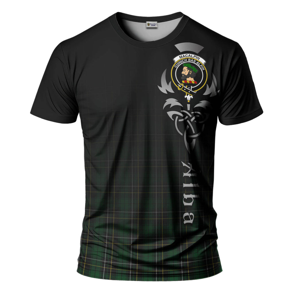 Tartan Vibes Clothing MacAlpin Tartan T-Shirt Featuring Alba Gu Brath Family Crest Celtic Inspired