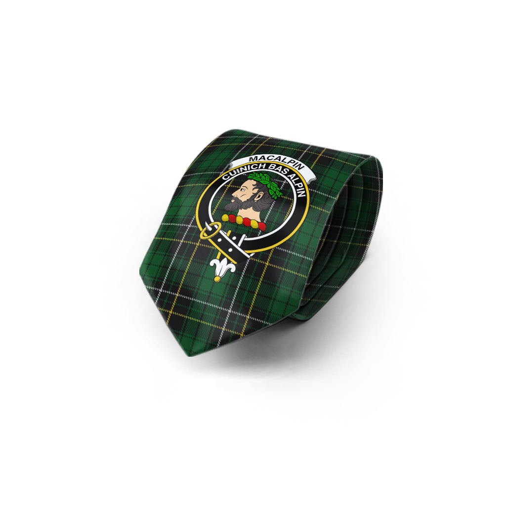 MacAlpine (MacAlpin) Tartan Classic Necktie with Family Crest - Tartan Vibes Clothing