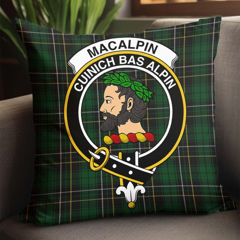 MacAlpine MacAlpin Tartan Pillow Cover With Family Crest macalpine-macalpin-tartan-pillow-cover-with-family-crest