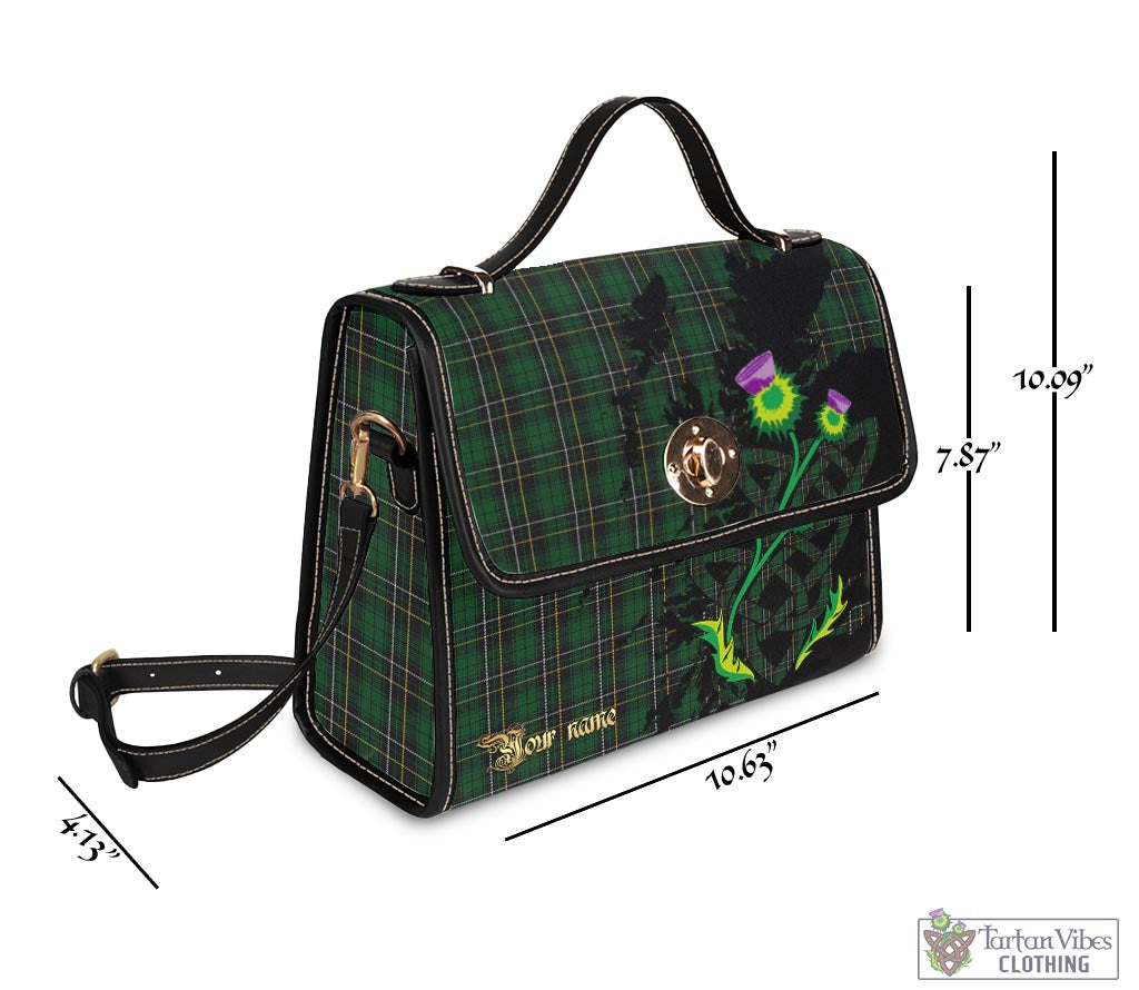 MacAlpine (MacAlpin) Tartan Waterproof Canvas Bag with Scotland Map and Thistle Celtic Accents - Tartan Vibes Clothing