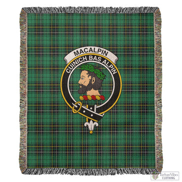 MacAlpin Ancient Tartan Woven Blanket with Family Crest