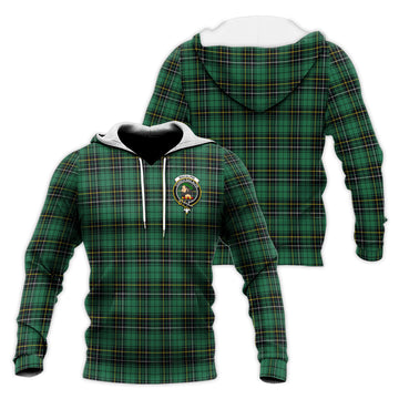 MacAlpin Ancient Tartan Knitted Hoodie with Family Crest
