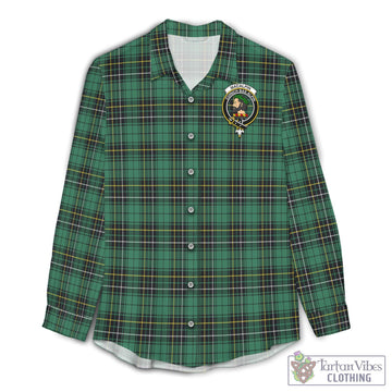 MacAlpin Ancient Tartan Womens Casual Shirt with Family Crest