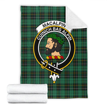 MacAlpin Ancient Tartan Blanket with Family Crest