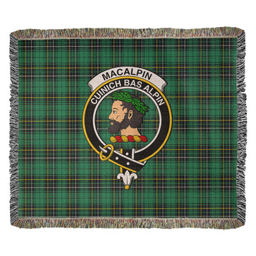 MacAlpin Ancient Tartan Woven Blanket with Family Crest