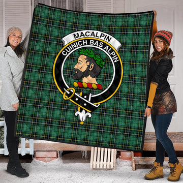 MacAlpin Ancient Tartan Quilt with Family Crest