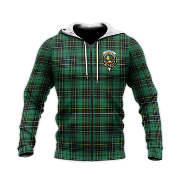 MacAlpin Ancient Tartan Knitted Hoodie with Family Crest